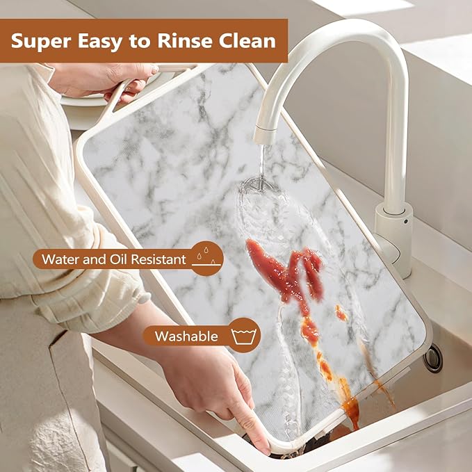 Drawer and Shelf Liner for Kitchen Cabinets, Non-Adhesive Strong Grip Thickened Cabinet Liners for Shelves, Non-Slip Mats Shelving Paper Protect Cupboard, Dresser, Pantry | Marble, 23.6" x 20FT - Image 5