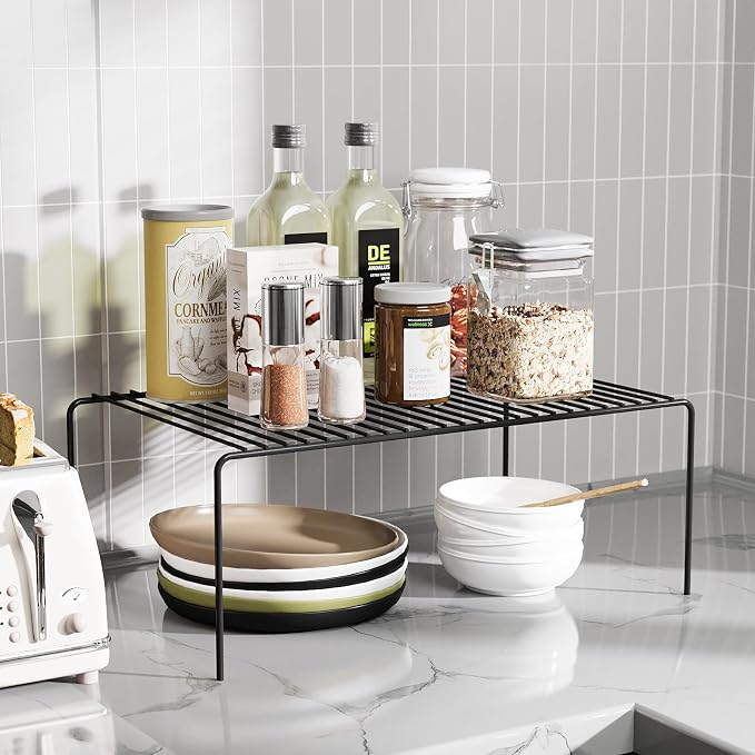 2Pack Cabinet Storage Shelf Spice Rack, 13''L x 9.4''W x 5.5''H, Black - Image 2