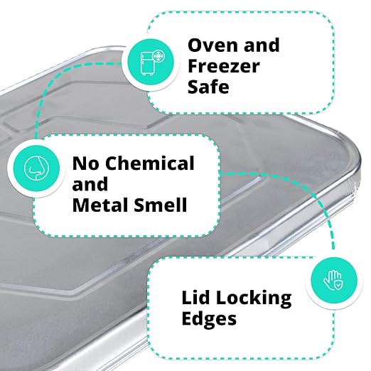 IDL Packaging Aluminum Foil Lids for Half-Size Steam Table Pans - 13" x 11" (Pack of 25) - Disposable Cover for Grill Pans - Oven & Freezer Safe - Durable Top for Foil Pan - Image 4