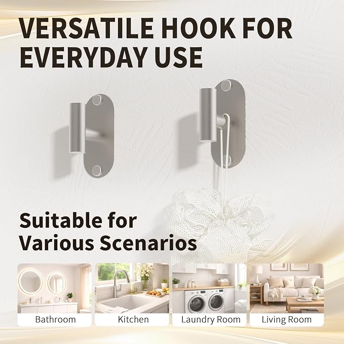 5-Piece Bathroom Hardware Set, Adhesive or Drill Wall Mount, Nickel - Image 5