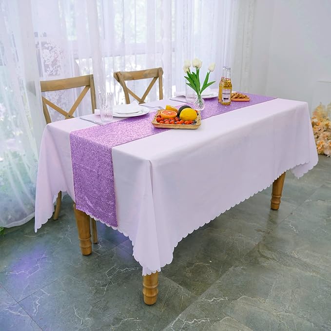 Lavender Sequin Table Runner 6 Pack, 12''x72 Glitter Table Runner - Image 5