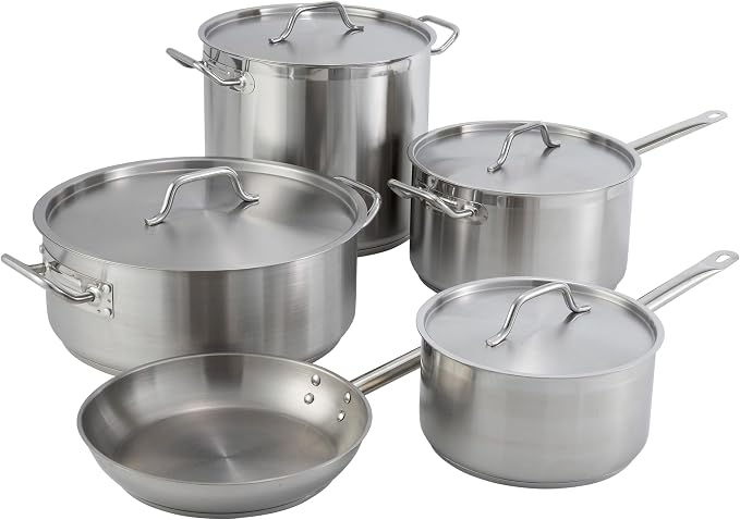 Winco 60 qt Stainless Steel Stock Pot with Cover - Image 9