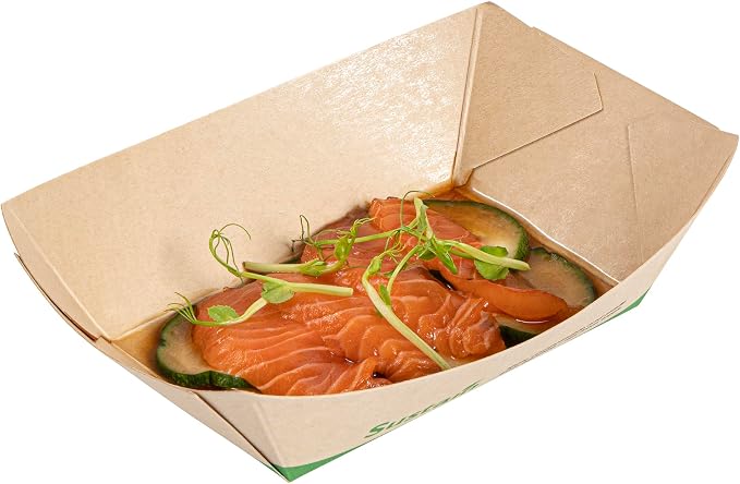 Restaurantware Paper Boats 50 Pack of 1/2 lb Greaseproof Disposable Bamboo Food Boats Sustainable Serving Trays Leak-Resistant Kraft Paper Brown For Appetizer And Portion Serving - Image 14