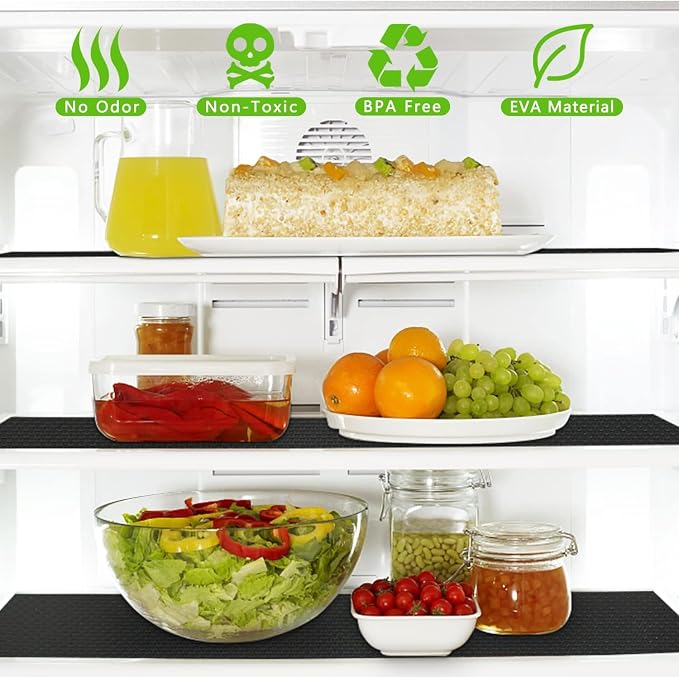 WochiTV Shelf Liners for Kitchen Cabinet Liner, 11.8 Inch x 30 Ft, Non Adhesive EVA Plastic Waterproof Protectors Mats for Drawer, Pantry, Bathroom Closet, Cupboard, Black - Image 2