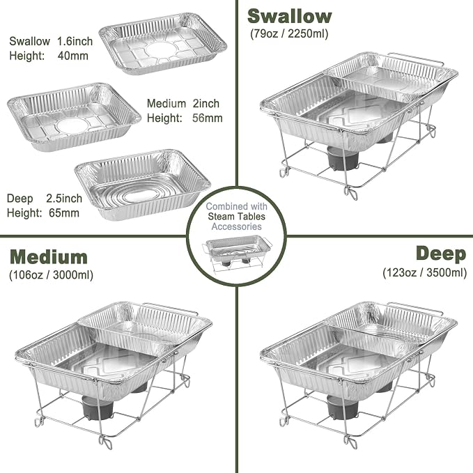 Half Size Shallow Steam Table Pans, No Lids, 40 Pack - Image 4