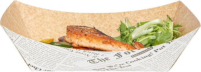 Restaurantware Paper lb Newsprint Food Tray Boat, 50 Pack - Image 9