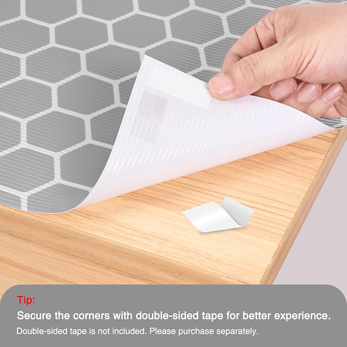 Glotoch Drawer Liner and Shelf Liner, 12" W x 240" L, Geometric Grey - Image 5