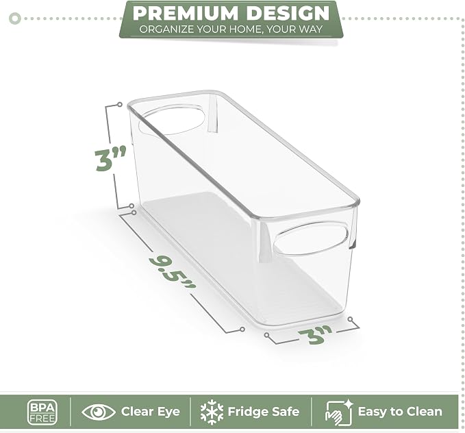 Sorbus Fridge Organizers and Storage, Clear Bins (Small, 10 Pack) - Image 3