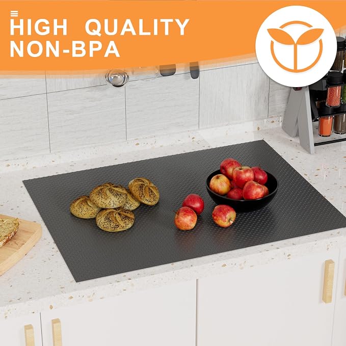 FLPMIX 17.7-in Cabinet Shelf Liner: Black Waterproof Kitchen Cabinet Liner - Image 7