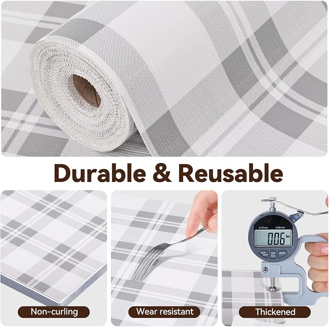 Drawer Shelf Liner for Kitchen Cabinets, Non Adhesive Slip Resistant Shelf Paper Easy to Clean, Strong Grip Thickened Waterproof Washable Mats for Pantry Shelves Cupboard Dresser (Grey, 17.5in x 30FT) - Image 6