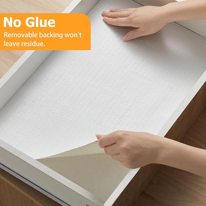 Viseeko Shelf and Drawer Liner for Kitchen Cabinet, White, 24in x 30ft - Image 9