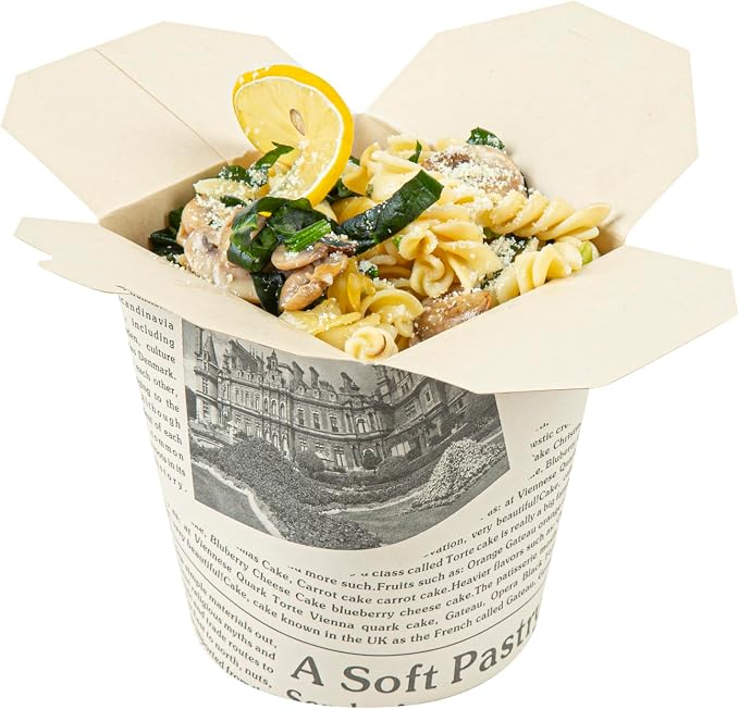 Restaurantware 32 oz Paper Round Noodle Take Out Container, 200 Ct - Image 6