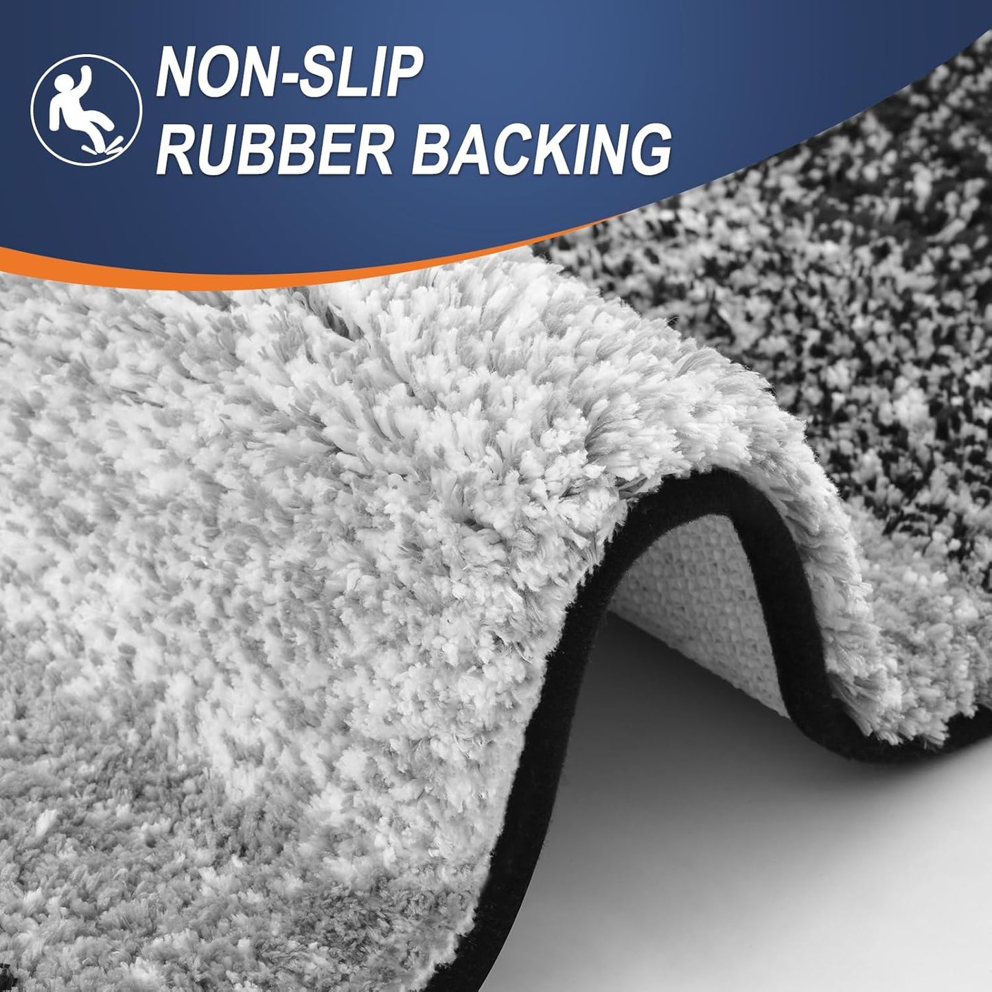 OLANLY Bathroom Runner Rugs 59x20, Extra Soft Absorbent Microfiber Bath Rugs, Rubber Backing, Quick Dry, Machine Washable Bath Mats for Bathroom Floor, Tub and Shower, Home Decor Accessories, Black