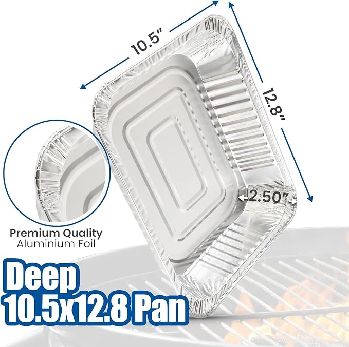 Full Size & Half Size Aluminum Pans with Lids | Disposable Steam Table Trays for Catering, Baking, Roasting & Food Storage (70 Pack (Full & Half w/Lids)) - Image 3