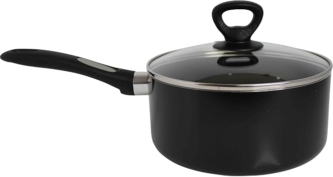 Mirro A7972484 Get A Grip Aluminum Nonstick 3-Quart Saucepan with Glass Lid Cover Cookware, Black - Image 5