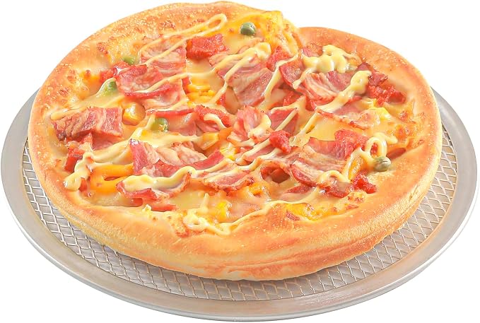 Restaurantware 9 Inch Aluminum Pizza Screen Pack of 12 Mesh Baking Tool For Crispy Crust, Lightweight Stackable Seamless Rim Rust-Resistant Baking Screen, Reusable for Pizzerias, Home Oven Use - Image 2