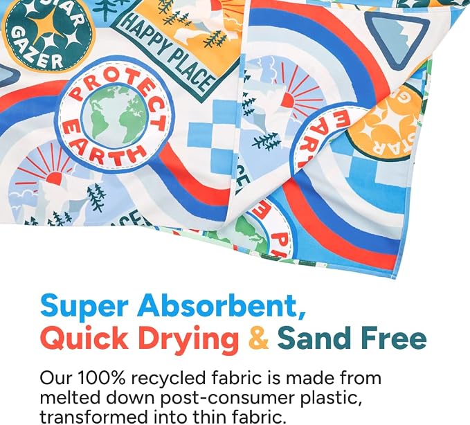Dock & Bay Kid's Towel - for Beach Use - Quick Dry, Sand Free - Compact, Lightweight - 100% Recycled - Includes Bag - Into the Wild, Medium (130x70cm, 51x28) - Image 3