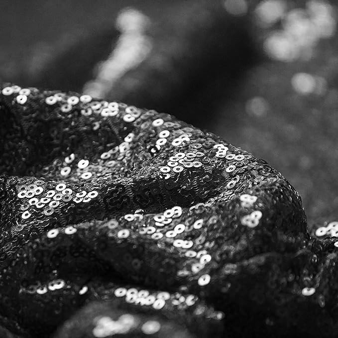 Black Sequin Table Runner 6 Pack, 12x108 Glitter Table Runners - Image 4
