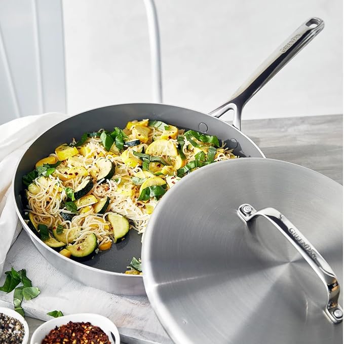 GreenPan GP5 Stainless Steel 5-Ply Healthy Ceramic Nonstick 13 Piece Cookware Pots & Pans Set, Frying Pans, Sauté, Saucepans, Stock Pot, Scratch Resistant, Induction,Dishwasher & Oven Safe, PFAS-Free - Image 4