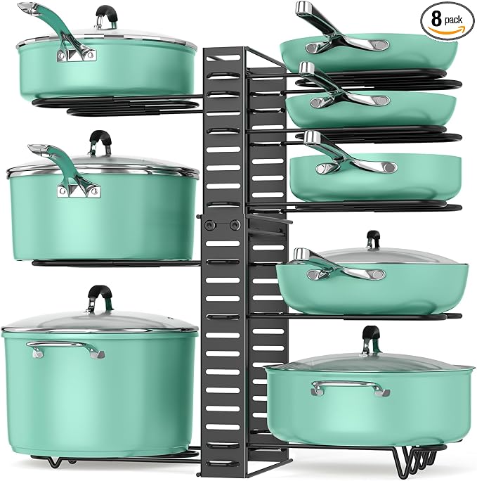 ORDORA Pots and Pans Organizer Under Cabinet Expandable, 8-Tier Adjustable by ORDORA