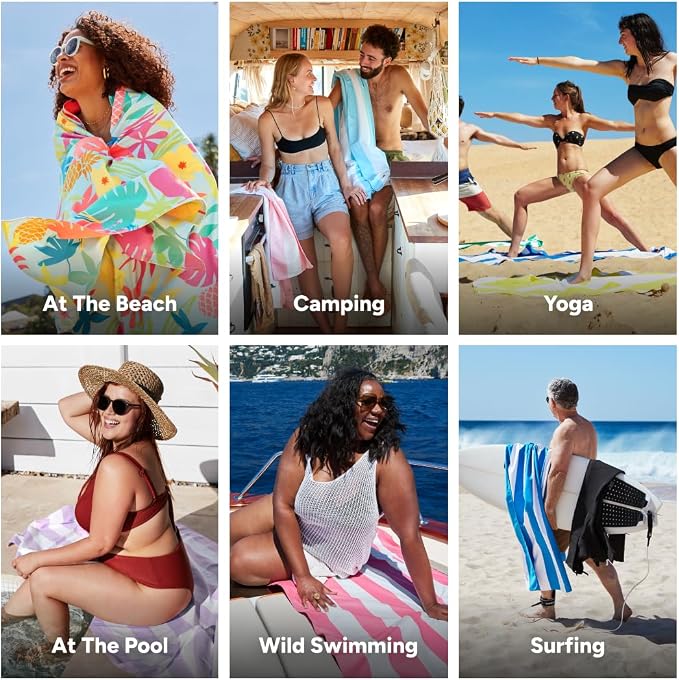 Dock & Bay Beach Towel - Quick Dry, Sand Free - Compact, Lightweight - 100% Recycled - Includes Bag - Aloha Glow - Extra Large (200x90cm, 78x35) - Image 4