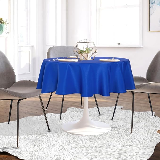 sancua Round Tablecloth 48 Inch Fits 20-36 Inch Tables, Royal Blue - Image 3