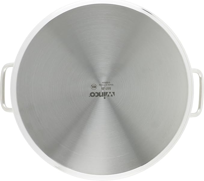 Winco Silver 20 qt Stainless Steel Stock Pot with Cover - Image 5