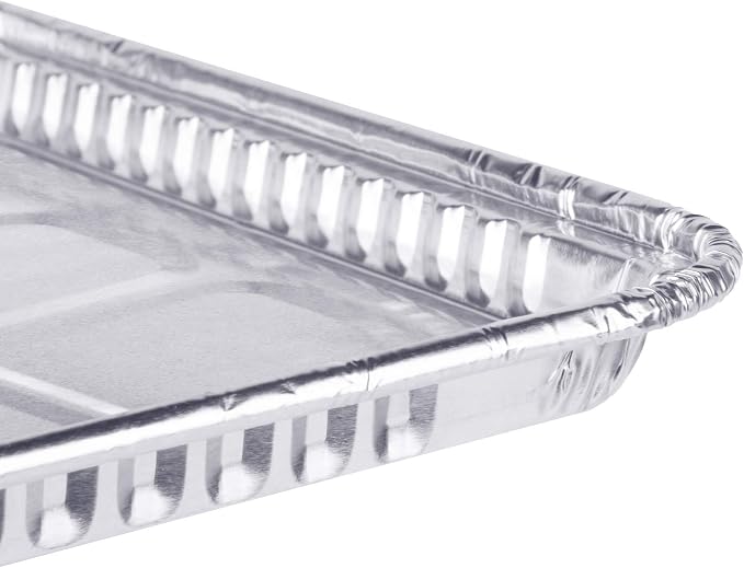 (25 Pack) 1/4 Size Cookie Sheet Baking Cake Pans l 12.8” x 8.9” Disposable Aluminum Foil Trays l Premium Heavy Duty Nonstick Baking Sheets Reusable - Image 3