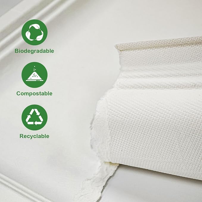 14 Inch Disposable Food Trays, White, 30 Pack | Heavy Duty Paper Plates, Disposable Platter Trays, Serving BBQ, Crab, Lobster, Wedding, Event Plates, Party Supplies - Image 3
