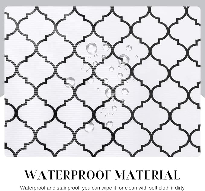 Glotoch Drawer Liner and Shelf Liner, 24" W x 240" L, White Quatrefoil - Image 3
