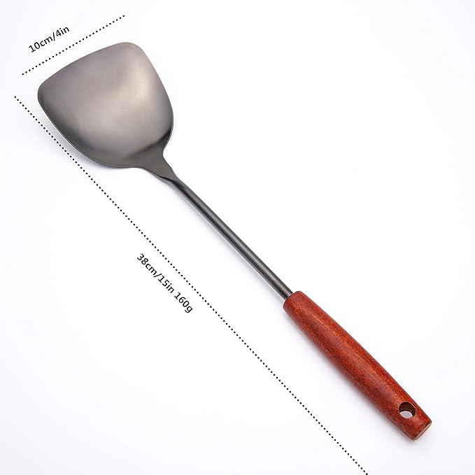 FJNATINH Wok Spatula 15 inches Spatulas for Wok, Stainless Steel Metal Wok Spatulas for Kitchen Use Cooking Utensils Spatula for Cooking Cast Iron - Image 2