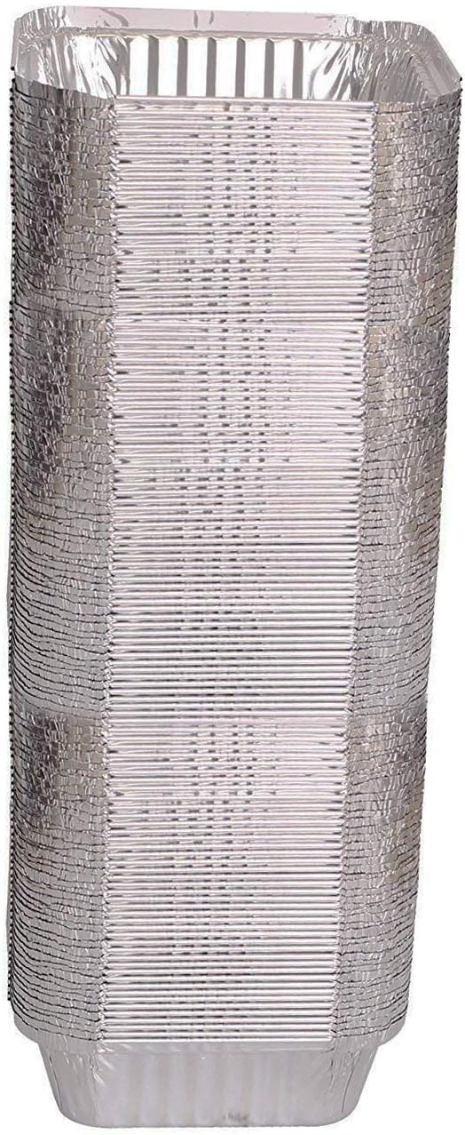 Tiger Chef Oblong Aluminum Tin Foil 2.25 Pound Pans Dimensions: 8.44" X 5.89" X 1.8" Disposable Freezer to Oven Safe for Takeout, Baking, Cooking, Storing and Freezing - 100 Pack - Image 4