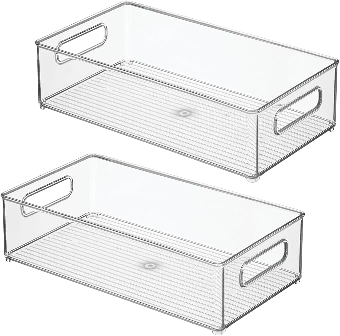 iDesign Stackable Fridge Bin, Clear, Set of 2 | Storage Bin for Freezer or Pantry, Made in USA - Image 9