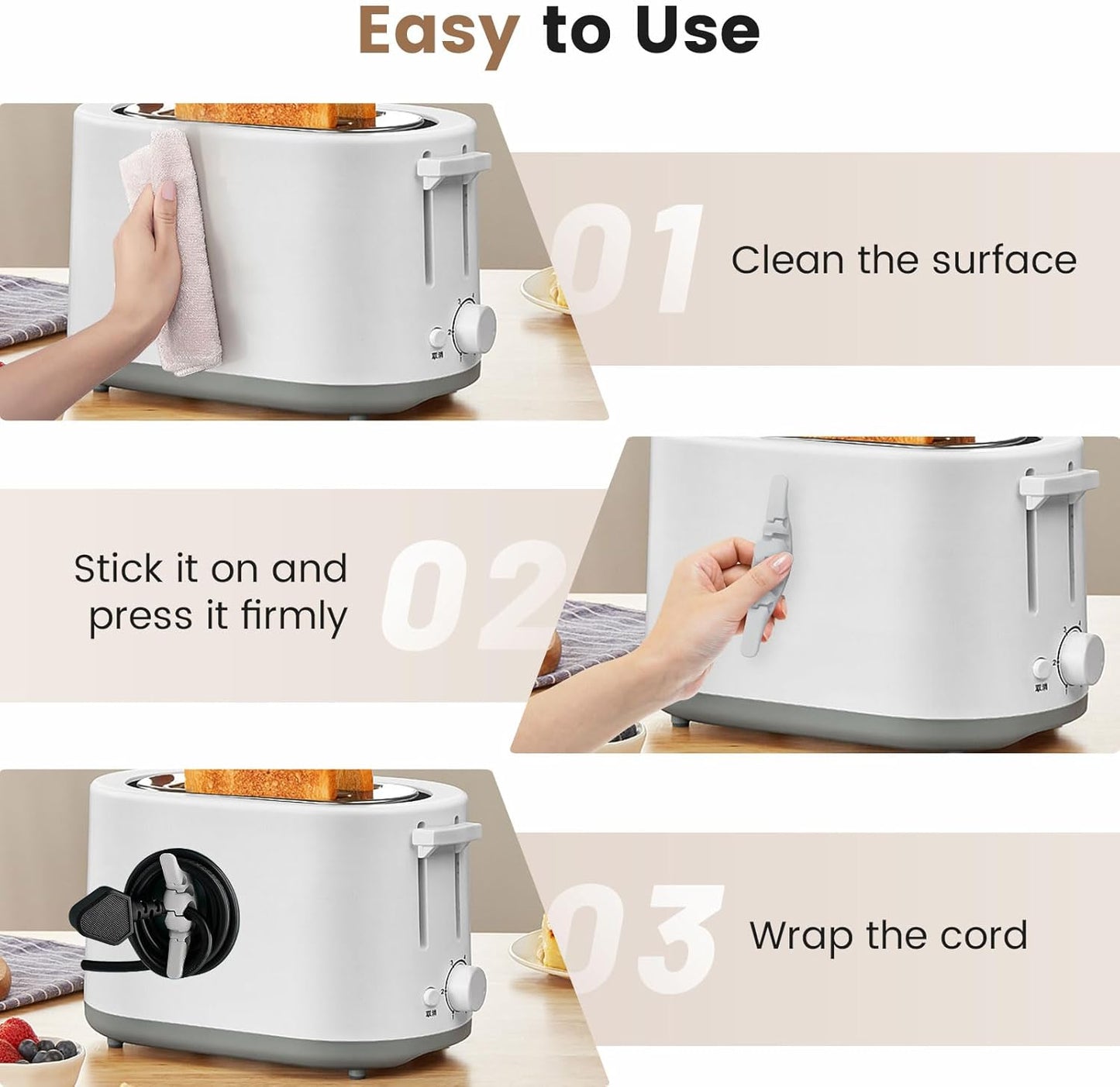 Cord Organizer for Appliances,Wire Organizers for Appliances, Kitchen Appliance Cord Organizer for Mixer,Blender,Coffee Maker,Pressure Cooker,Must-Have Kitchen Accessories for Daily Life（6 Packs）