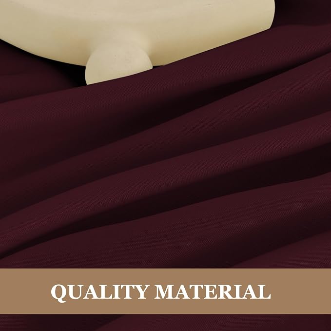 Fitable 6 Pack Burgundy Tablecloths 120 Inch Round for 48"-96" Tables - Image 4