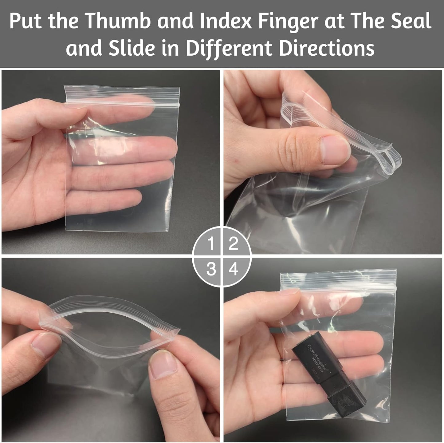 400pcs Plastic Bags, 3 x 4 inch 2 mil Jewelry Bags, Clear Small Zip Bag, Resealable Zip Bag for Small Business, Storage, Candy