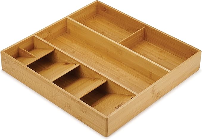 Joseph Joseph DrawerStore Compact Utensil Organizer For Kitchen Drawer Silverware, Flatware Tray, Large, Bamboo - Image 2