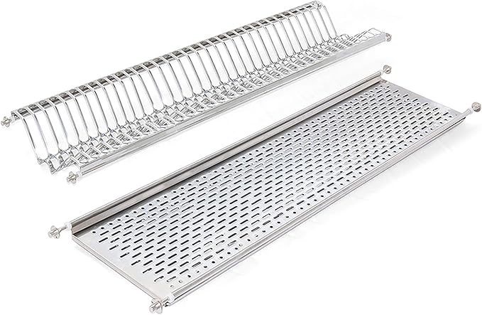 Emuca - Stainless Steel Dish Drying Rack for Standard 100 cm Width Kitchen Cabinet, Inner Width Module 935-970 mm by Emuca