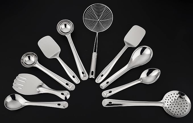 SPRINGWAY - Brand of Happiness | Stainless Steel Chef Choice Cooking & Serving Spoon (Set of 10) - Image 6