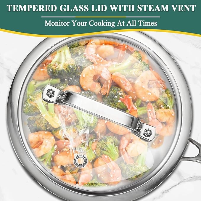 DELARLO Tri-Ply Stainless Steel Saucepan 1QT 2QT 3.5QT Kitchen Pot Set - Image 5