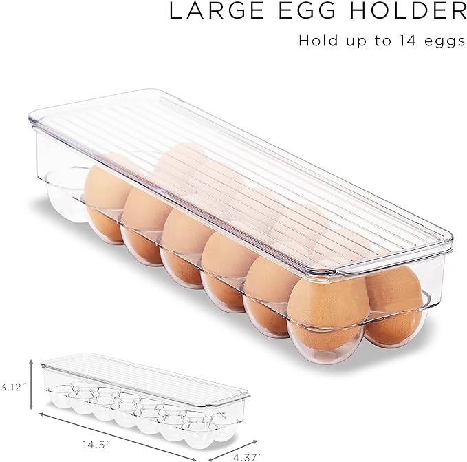 Sorbus Fridge Organizers and Storage Bins for Pantry & Fridge (6 Piece Set) | Stackable design maximizes shelf and cabinet space; useful for refrigerator, freezer and household organization. - Image 3