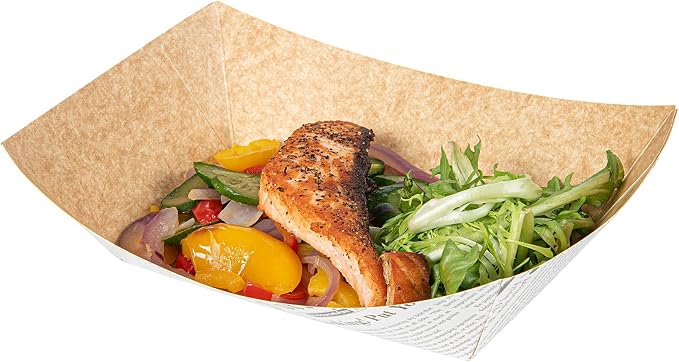 Restaurantware Paper lb Newsprint Food Tray Boat, 50 Pack - Image 8
