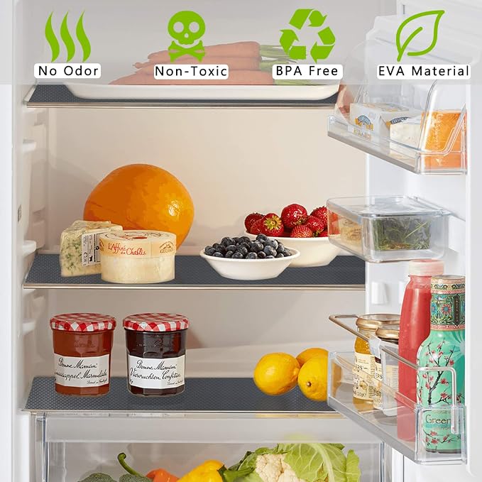 Shelf Liner Kitchen Cabinet Drawer Mats, 23.6"W x 157.5"L Non Adhesive Grey - Image 2