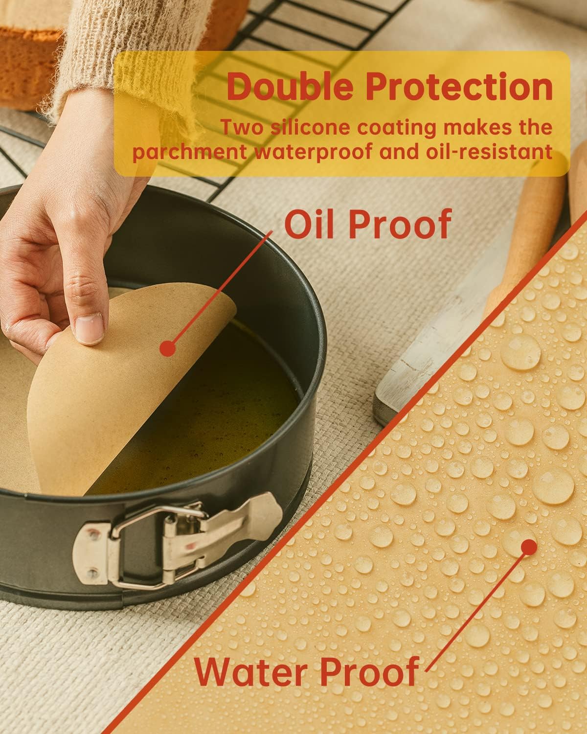 Katbite 200Pcs 9 Inch Parchment Paper Rounds, Unbleached & Non-stick, Precut Parchment Circles for Cheesecake Spring Pans, Storage/Freezing Hamburger Patties