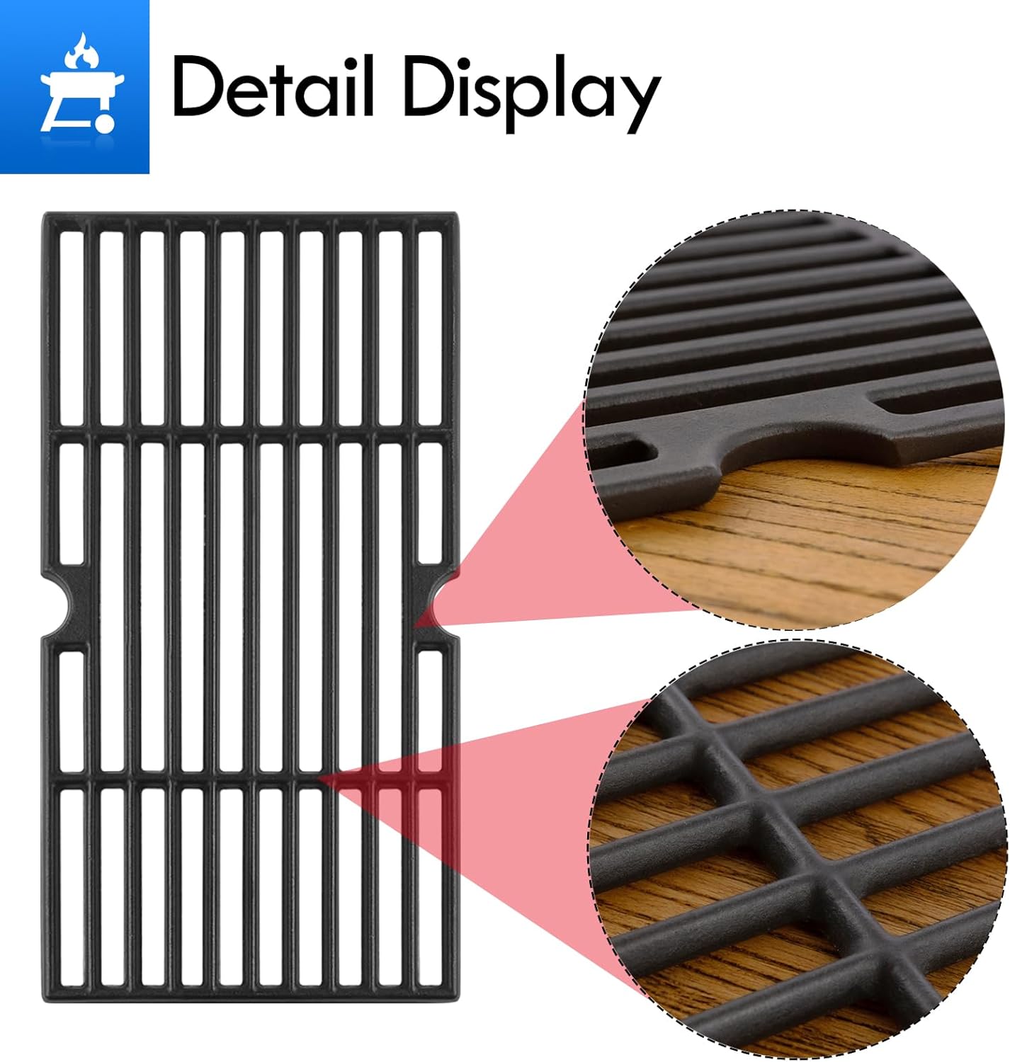 G460-0500-W1 Cooking Grate Grill Replacement Parts for Char Broil Grill Grates 463672016 463645015 463251414 463633316 463642116 463672416 463650413 Charbroil 2 Burner Grill Replacement Grates