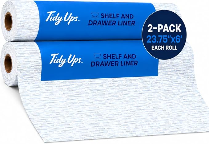 Adhesive Shelf Liner - Blue Current, 23.75in x 6ft, 2-Pack by TidyUps