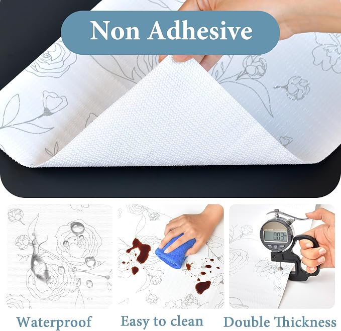 Shelf Liners for Kitchen Cabinets 17.3in x 30FT Non Adhesive Drawer Liner - Image 5