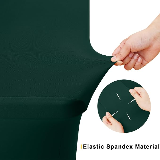 Smiry 2Pack Spandex Table Cloth 4FT, Elastic Fitted Hunter Green Tablecloth - Image 4