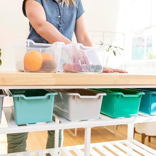 ECR4Kids Scoop Front Storage Bins, Multipurpose Organization, Contemporary, 10-Piece | Durable plastic, GREENGUARD Gold Certified, 1.2 gallon capacity, lightweight & nestable, built-in handle, classroom/home use - Image 10