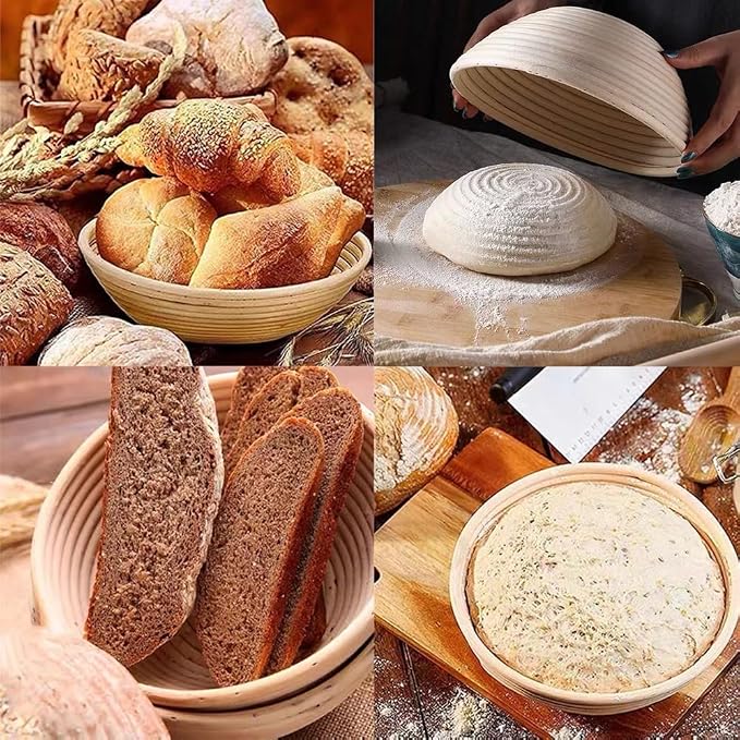 9.4'' Round Bread Banneton Proofing Basket with Linen Liner for Sourdough Proofing,Perfect Handmade Rattan Bowl for Making Beautiful Bread - Image 7